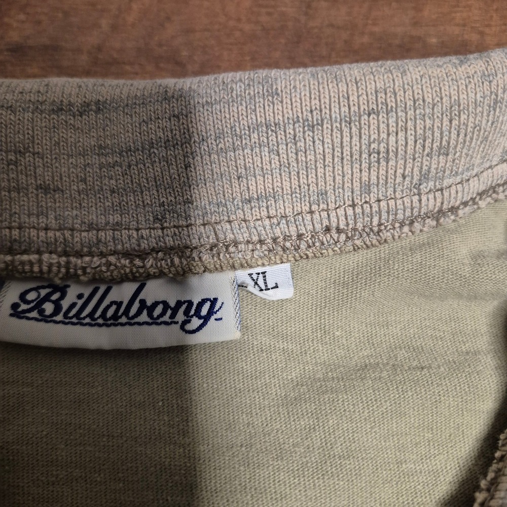 Vintage Billabong Polo Shirt Full Zip Mens XL Sage Green Retro Surf Skate Sport - Picture 4 of 10